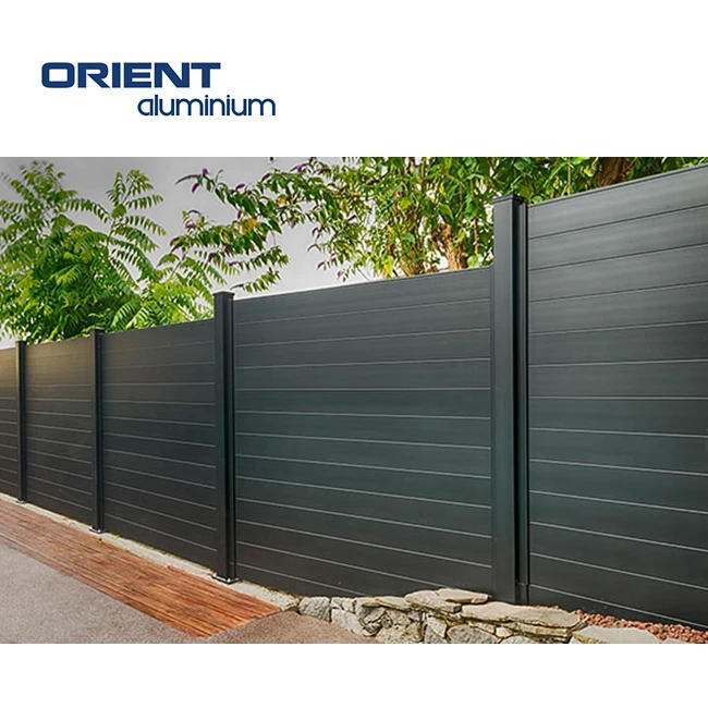 Easy-Install Privacy Decking Fence for Outdoor Wood Garden Fence Vertical Aluminum Metal Slat Fence with Privacy Panels