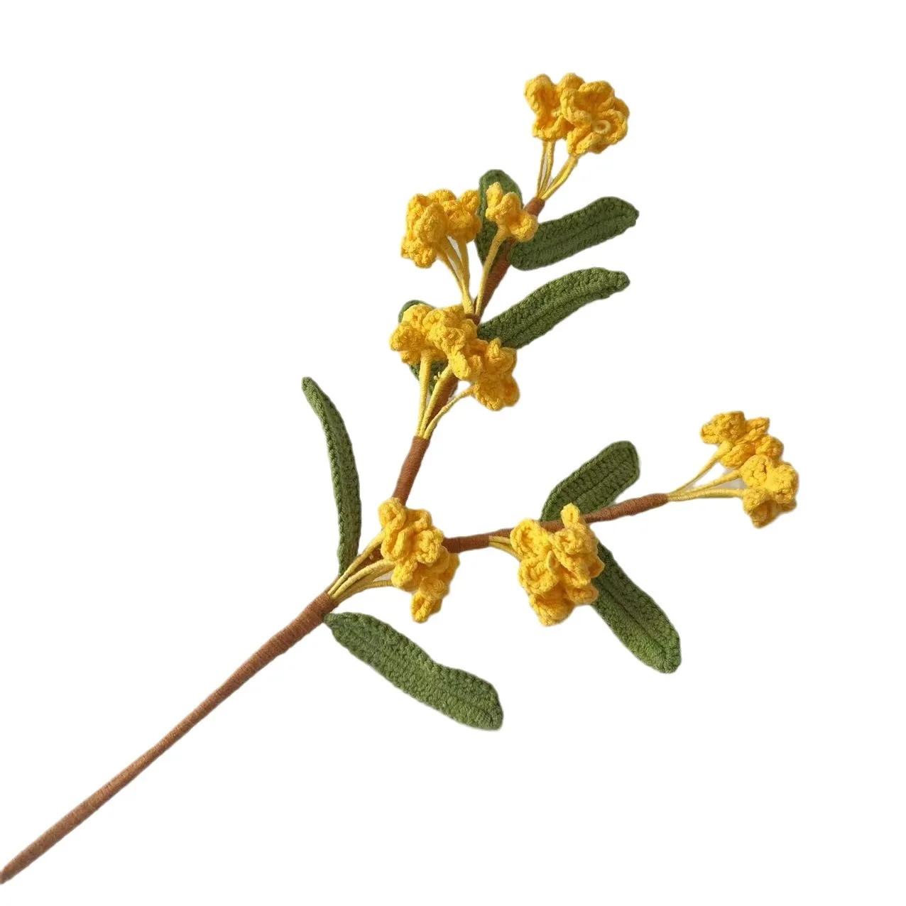Wholesale New Crochet Woven Flowers Handmade Osmanthus Stem For Bouquet Wedding Home Party Decoration Flower Arrangement Gifts