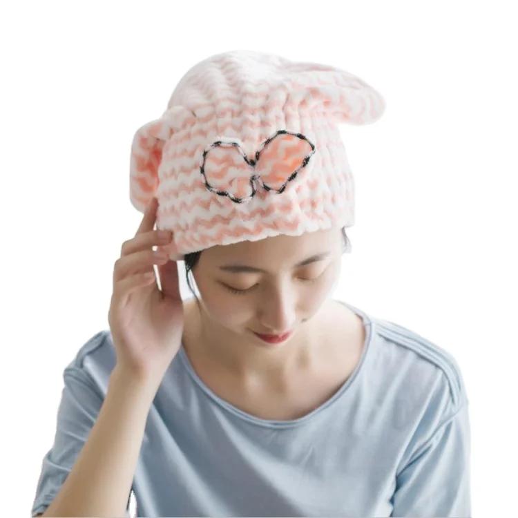 Wholesale microfiber terry quick dry hair towel turban wrap spa head towel