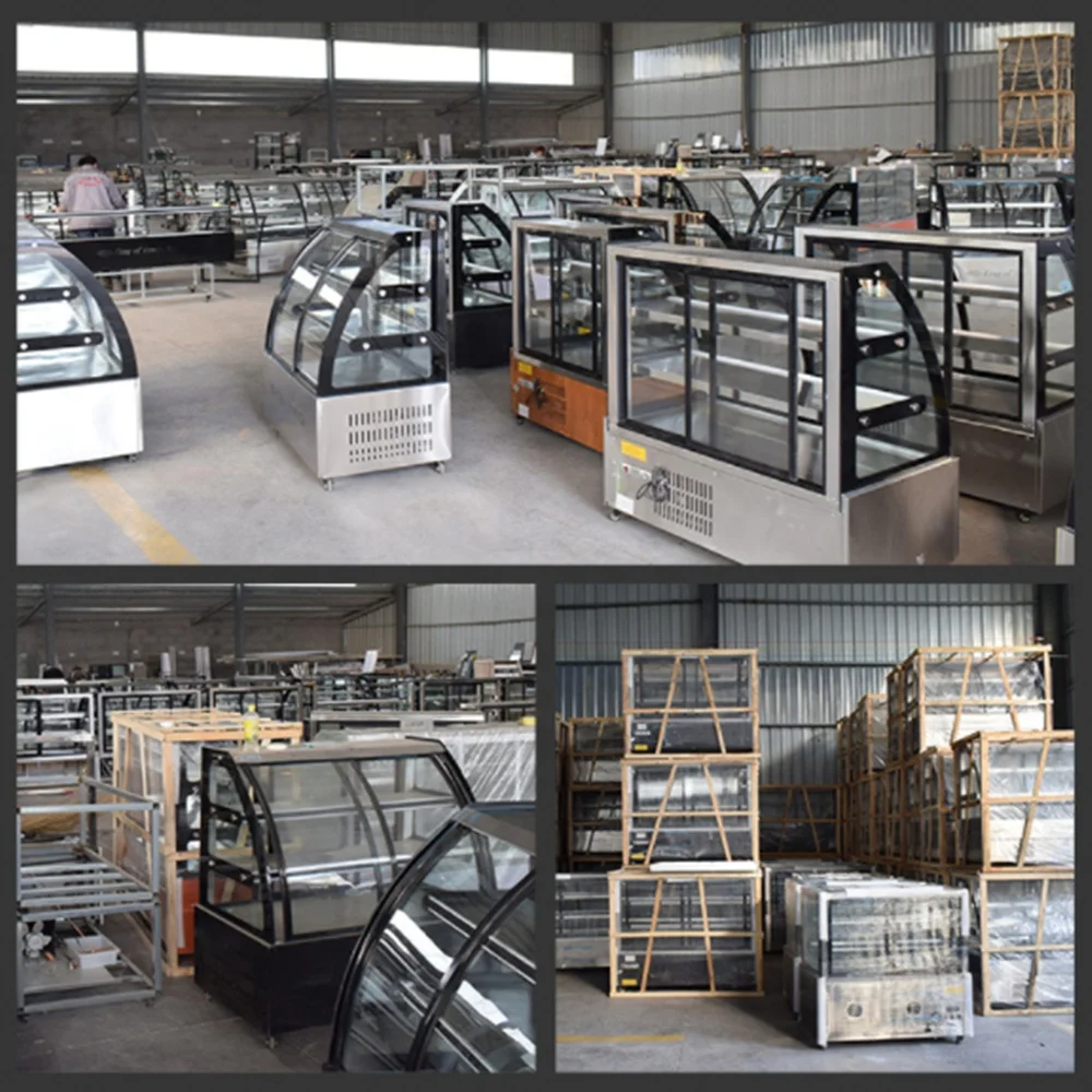 Bakery Cake Refrigerated Showcase Cake Cooler Fridge Round Front and Back Door without Wheel refrigerated showcase for cakes