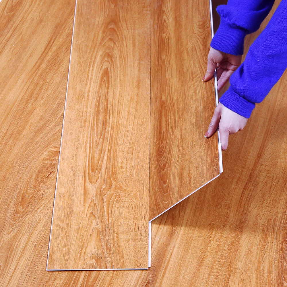 Interior waterproof 4 mm 5 mm 6 mm 8 mm wood grain rigid core pvc plastic floor interlocking latch spc vinyl flooring