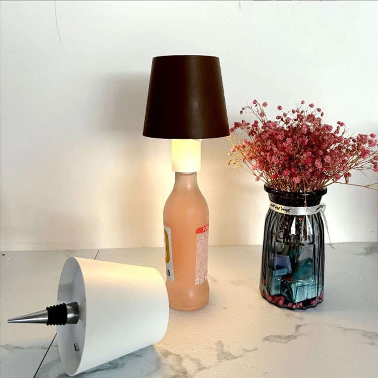Romantic LED Rechargeable Bottle Table Lamp Waterproof Battery Portable Cordless Wine Bottle Light