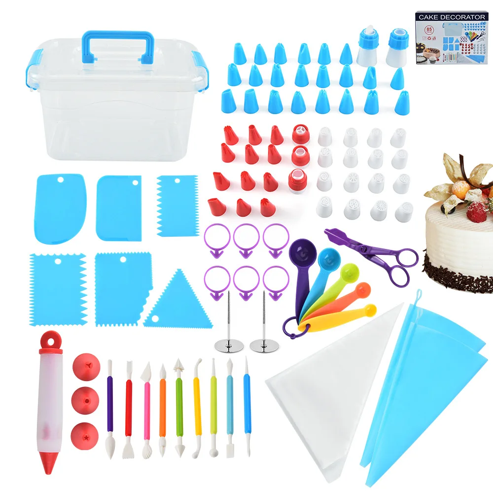 85 Pieces Baking Decorations Supplies Nozzles Piping Icing Tips Sprinkles Cake Decorating Tools Storage Container Set