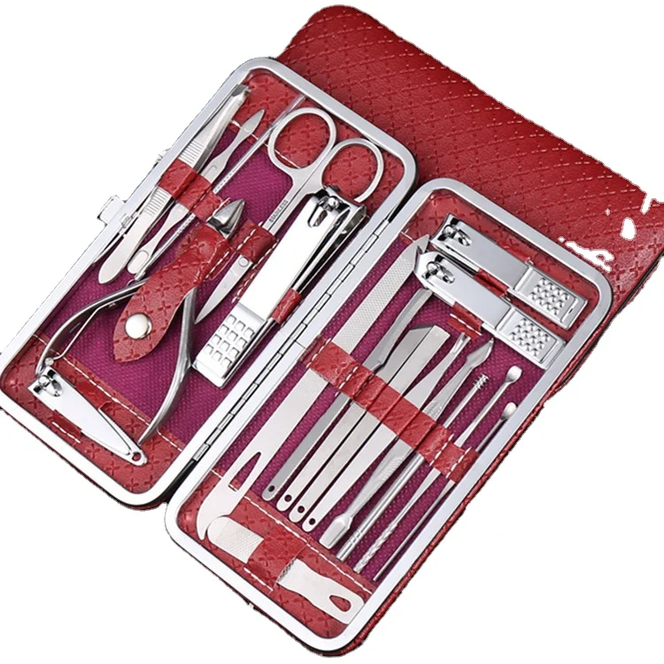 Pedicure nail clippers wholesale manicure set 19 sets of nail clipper professional nail care kit