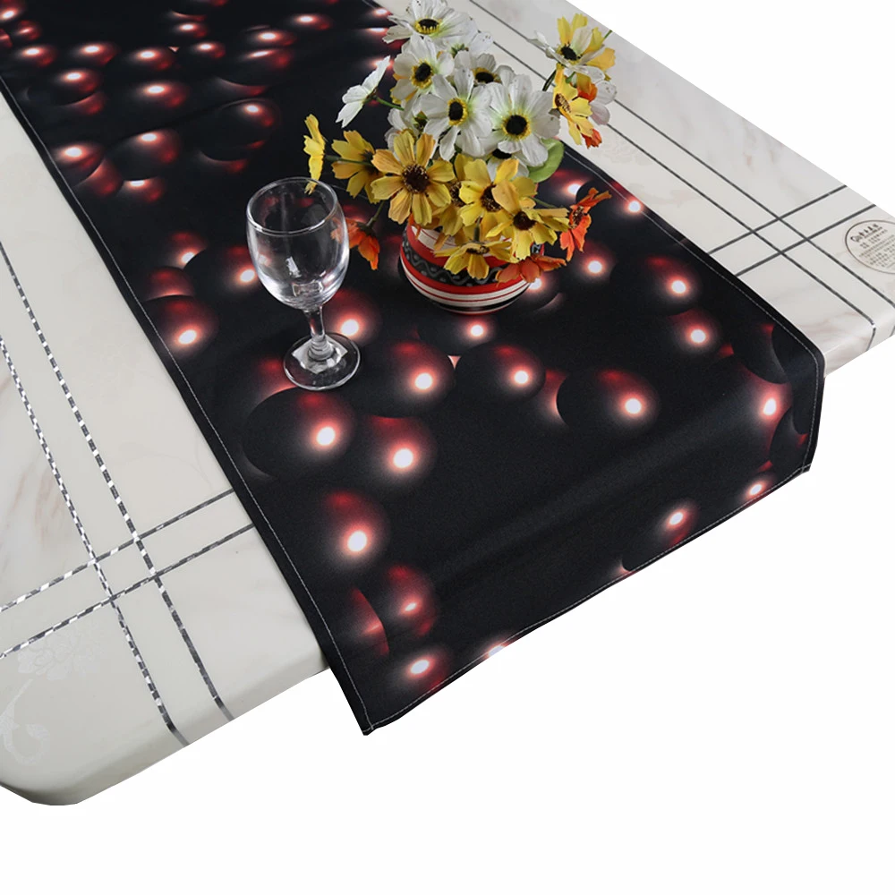 Christmas Star Design Digital Print Table Runner Made by BSCI Factory with Small MOQ