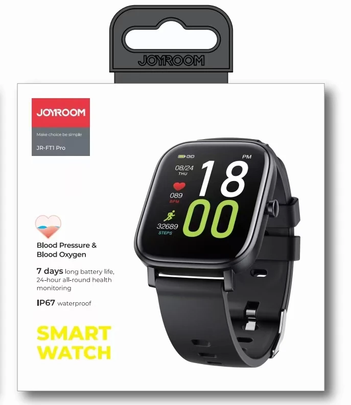 
Joyroom Upgrade version FT1 pro watch waterproof IP67 Real-time blood oxygen detection 15days standby time digital smart watch 