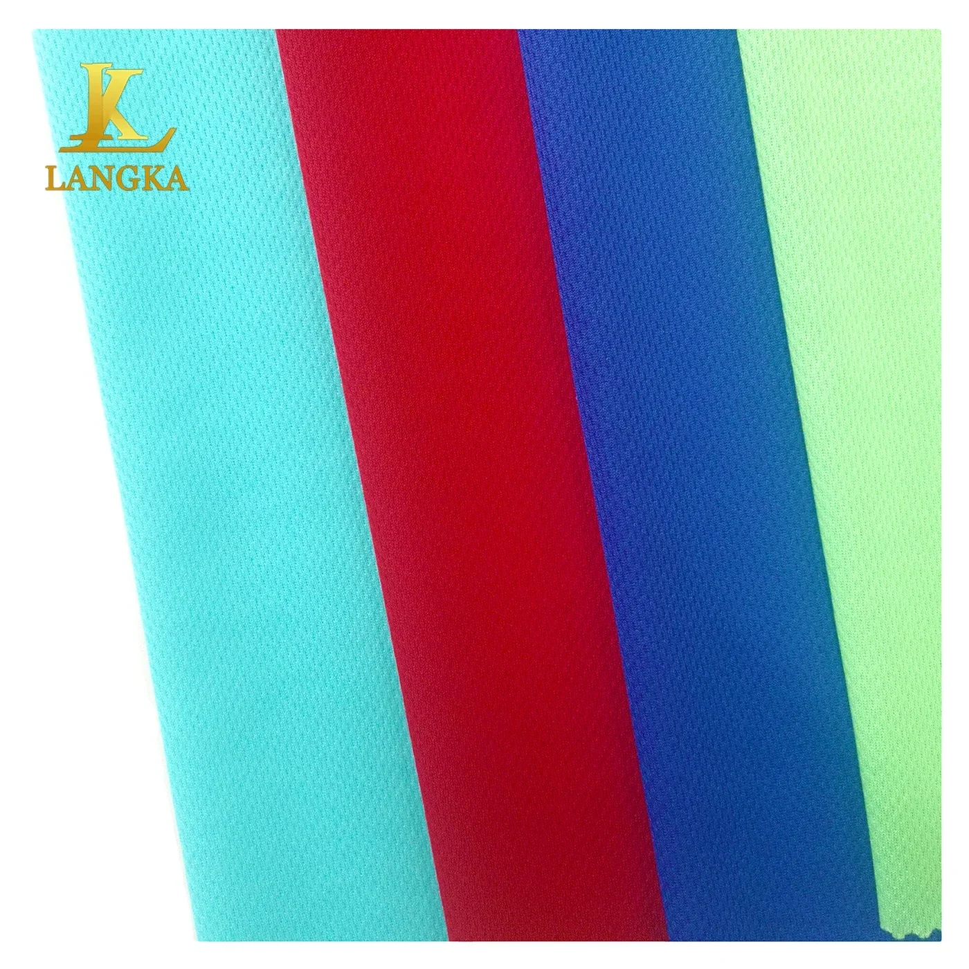 Langka wholesale 100 polyester knitting solid eyelet breathable bird eye mesh sports fabric for t-shirt