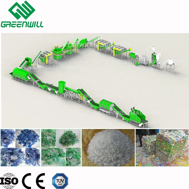 PET Bottle Recycling machine Line /PET Flakes Hot Washing Machine /bottle flakes washing machine