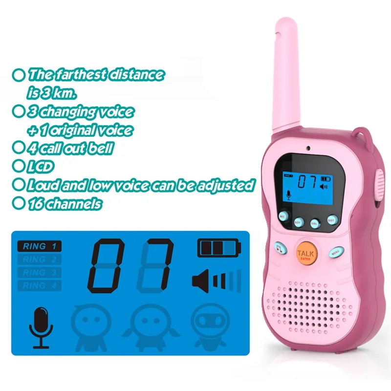  Высокое качество Электрический 3 км междугородние Детские иди и болтай walkie Talkie s игрушка со