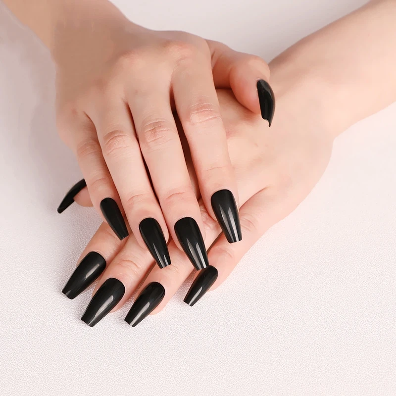 
10 colors colorful false nails coffin 2d nail sticker Can reuse art 