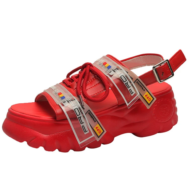 Summer Chunky Sandals Women Wedge High Heels Shoes Female Buckle Platform Casual Summer Sandals