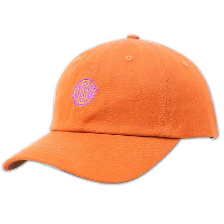 Qianzun high quality orange 6 panel custom embroidered dad hats with custom logo