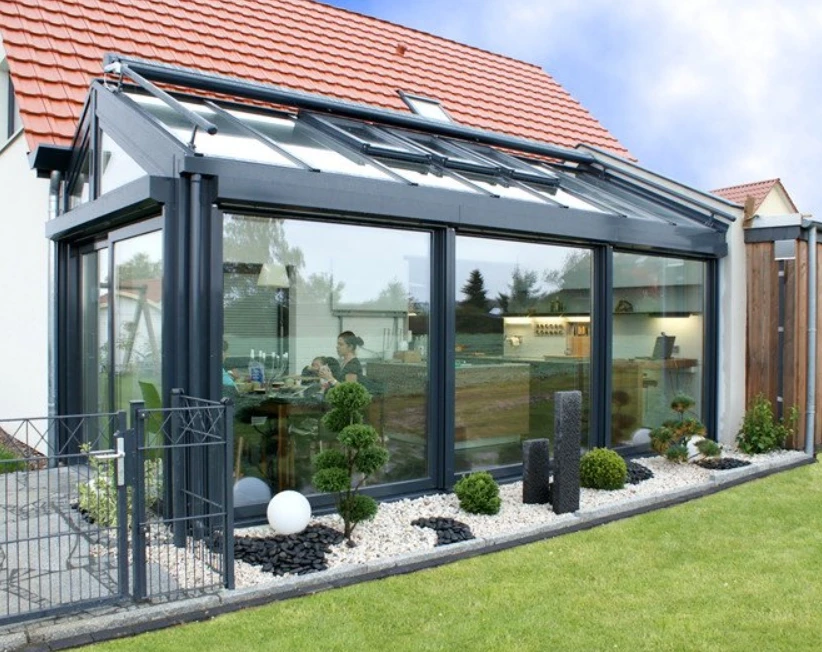 Sun protection sheet for house Conservatory customized Greenhouse Triangle roof sunrooms with sliding windows