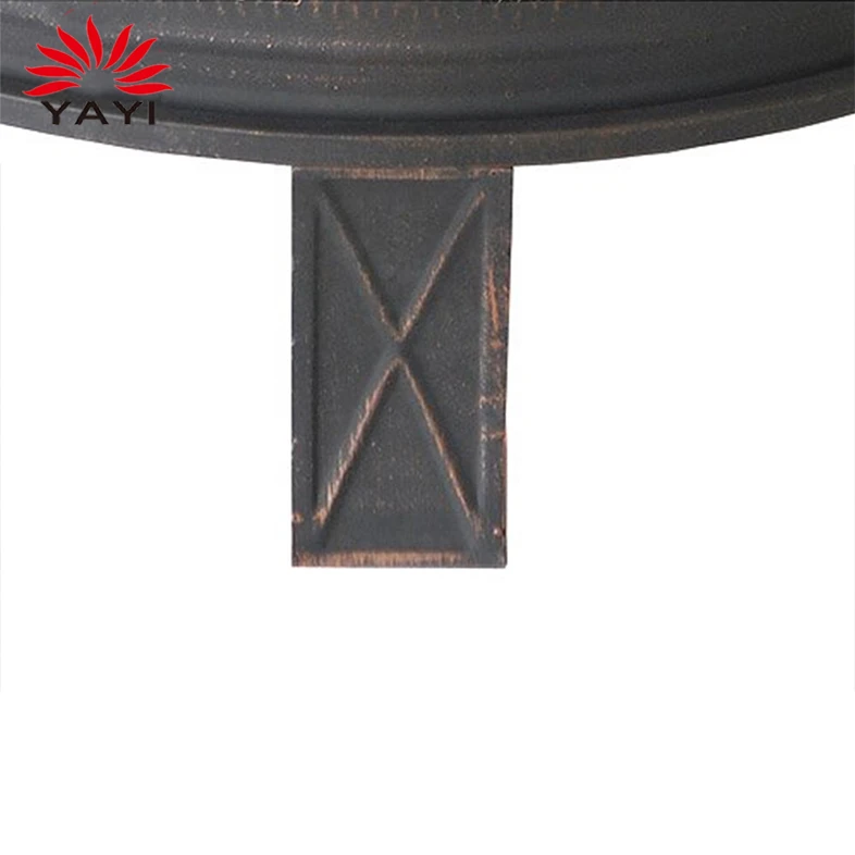 26 дюймовый Круглый стальной античный бронзовый камин с камином и барбекю