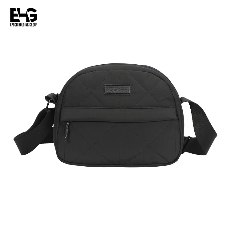 Black Quilted Ladies Bag Puffer Women Sling Bags small crossbody messenger purses and bags
