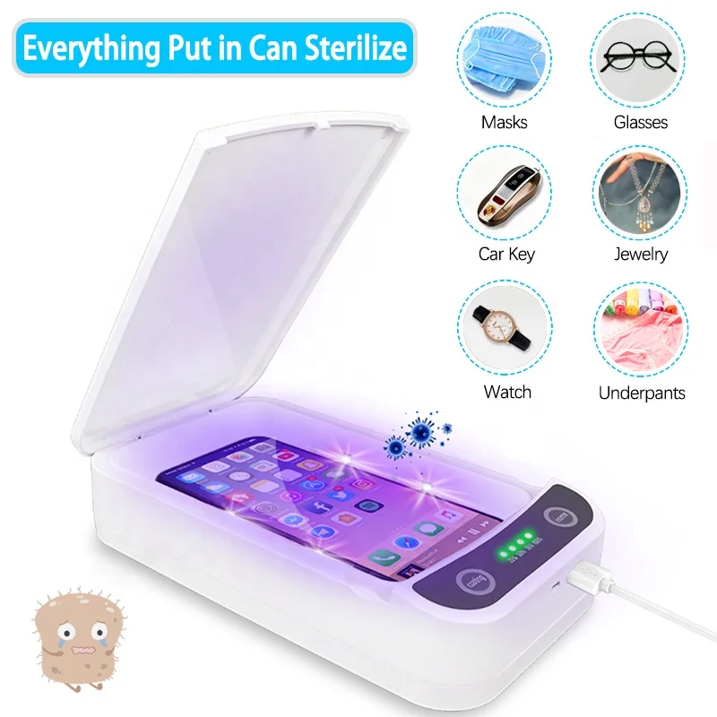 
HLINEAR Uv Wireless Charger Box Uv-c Lamp Box Uv Sterilizer Box With Ozone 