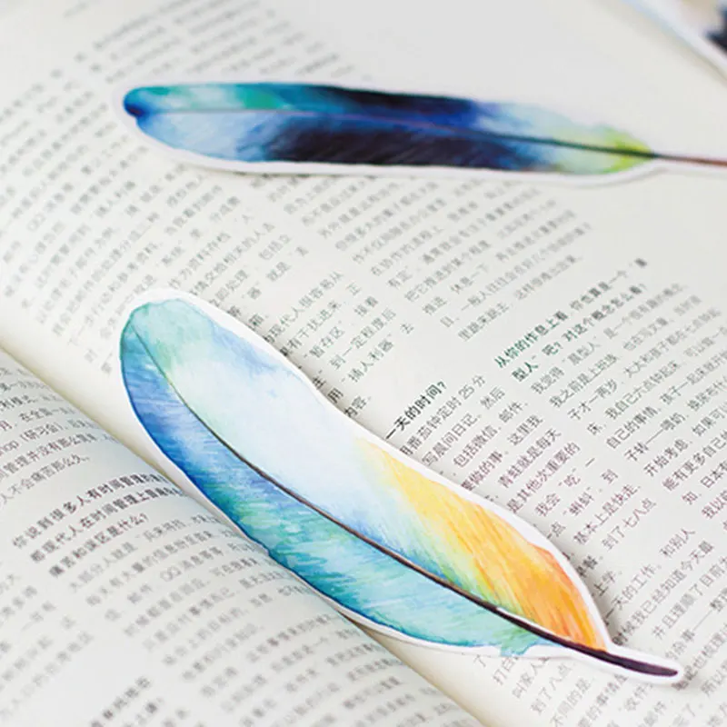 Zeecan Wholesale Customized Feathers Flying Bird Bookmark Colourful Message Card Book Holder