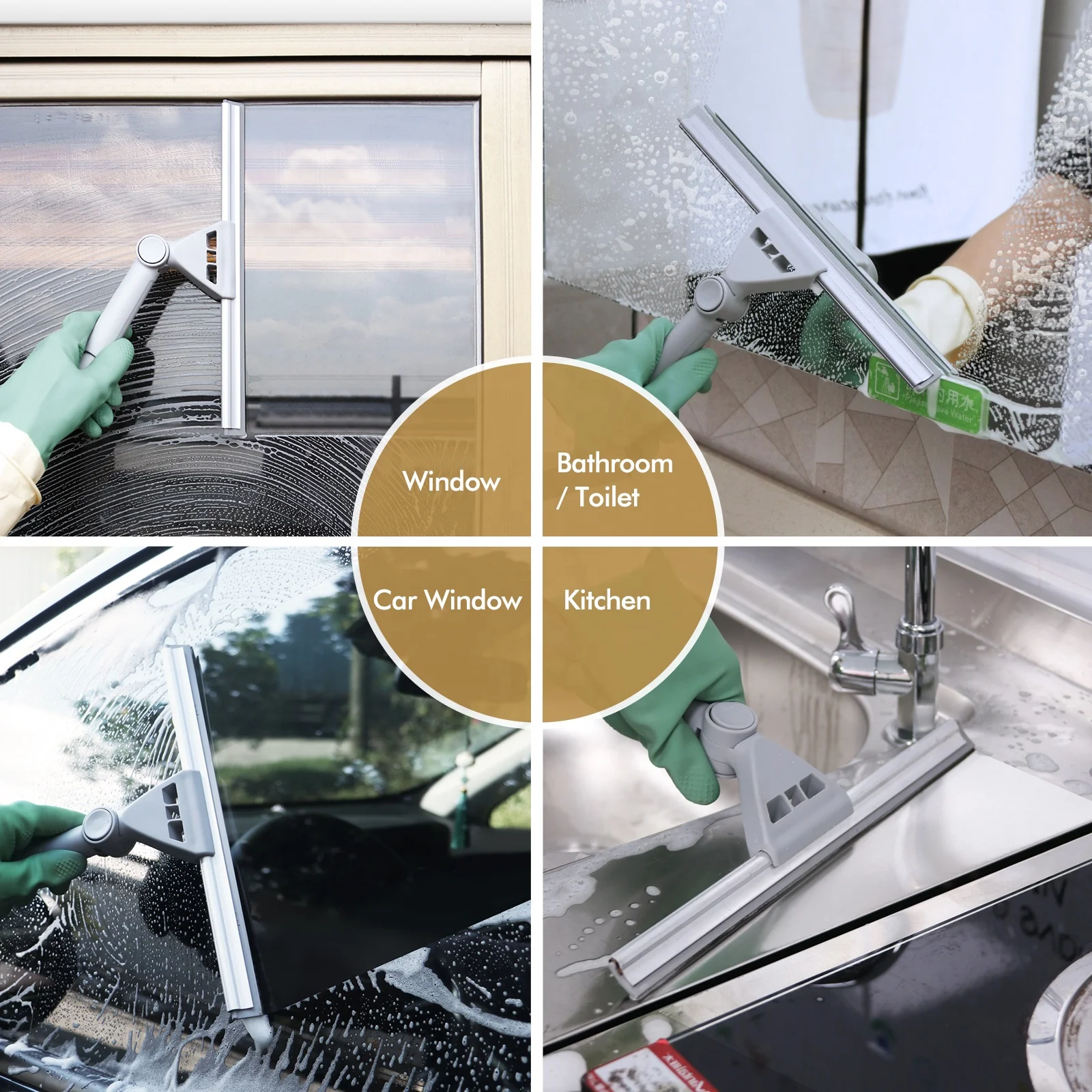 Amazon household cleaning tool ideas bathroom wiper with holder 12 inch rubber shower glass squeegee with hook