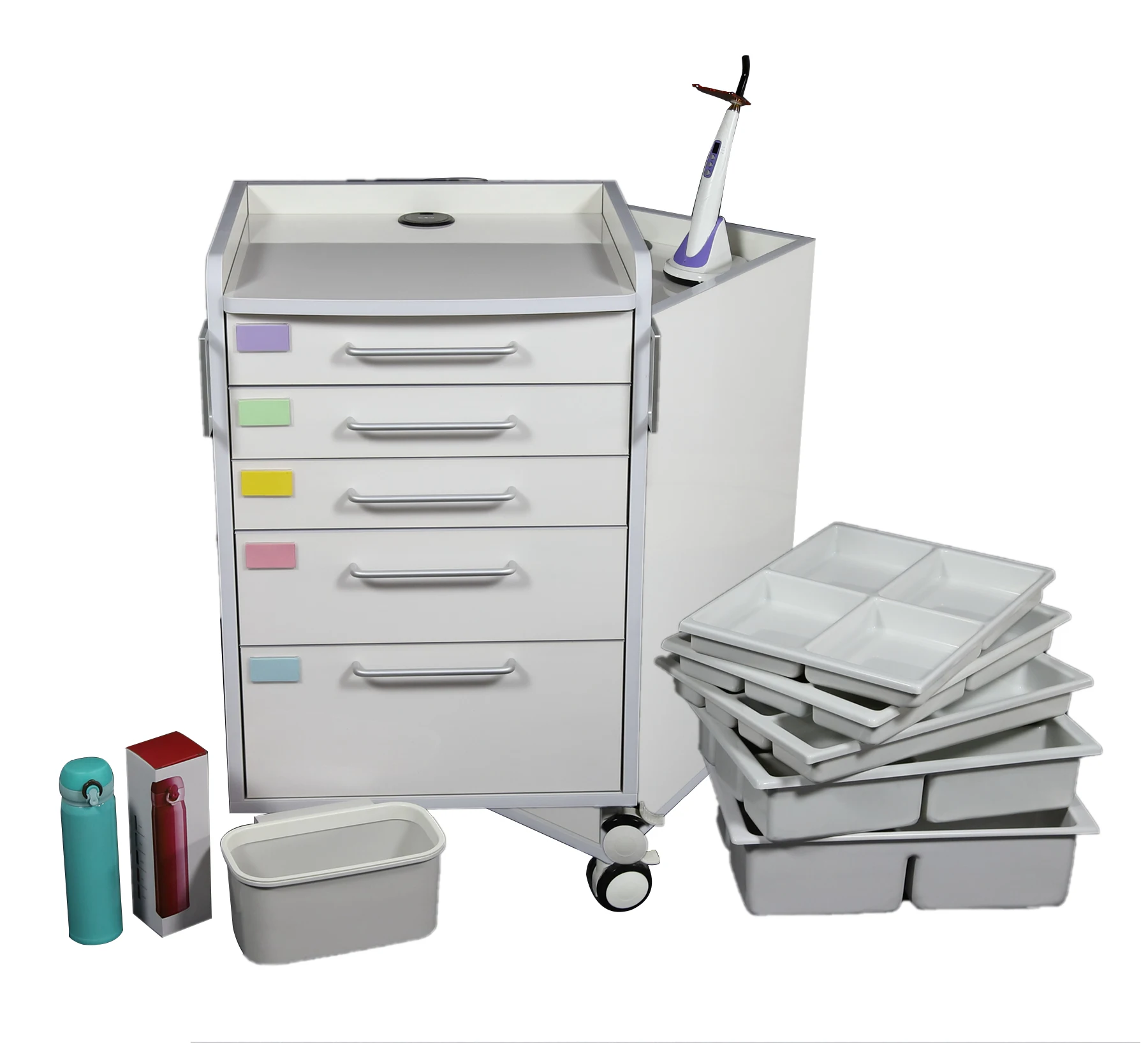 movable dental cabinet dental display cabinet trolley mobile dental cabinet