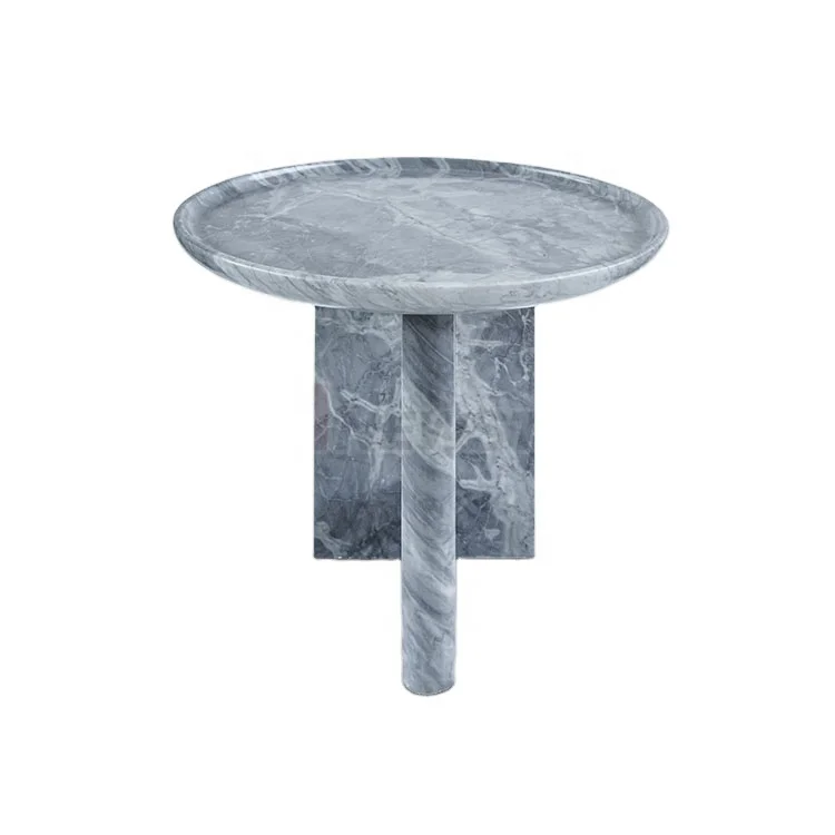 Newstar Stone Modern Luxury Living Room Furniture Natural Marble Side Table Round Natural Marble Side Table