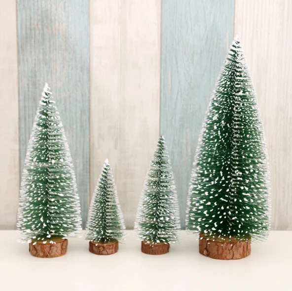 1pcs 10cm to 40cm Mini Christmas Tree Green Small Pine Tree Sisal Placed in the Desktop New Year Xmas Party Ornaments Navidad