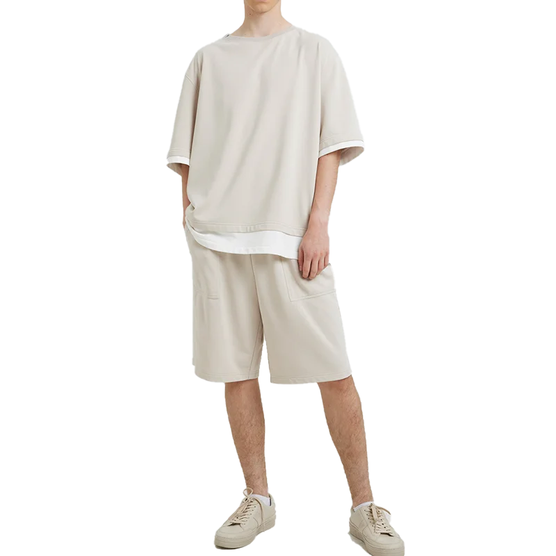 Custom Luxury  Summer Shorts Set Men Streetwear Casual Men Two Piece Set Shorts T Shirt And Shorts Set For Men