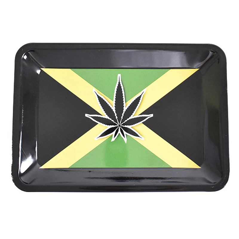 HUKA High Quality Wholesale Custom Logo Metal Smoking Rolling Tray Black Rolling Trays