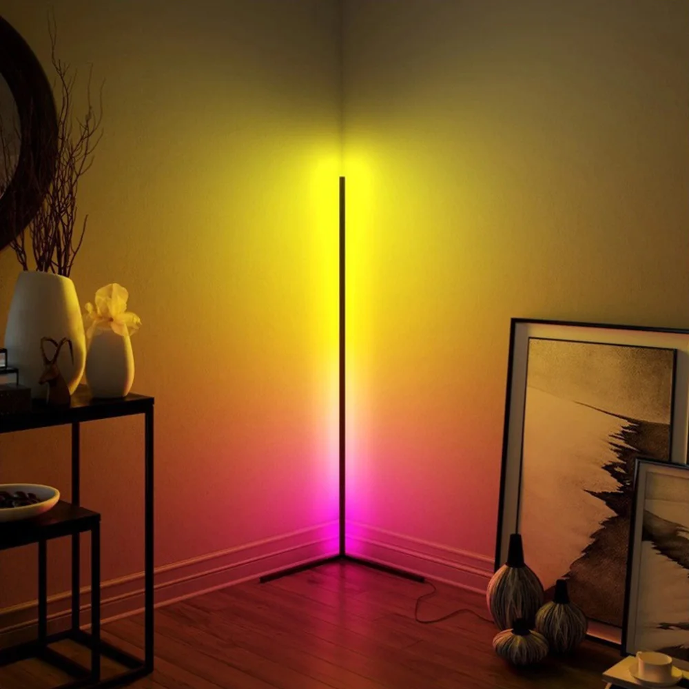 Ihomemix corner floor lamp modern floor lamps standing for living room with touch remote control