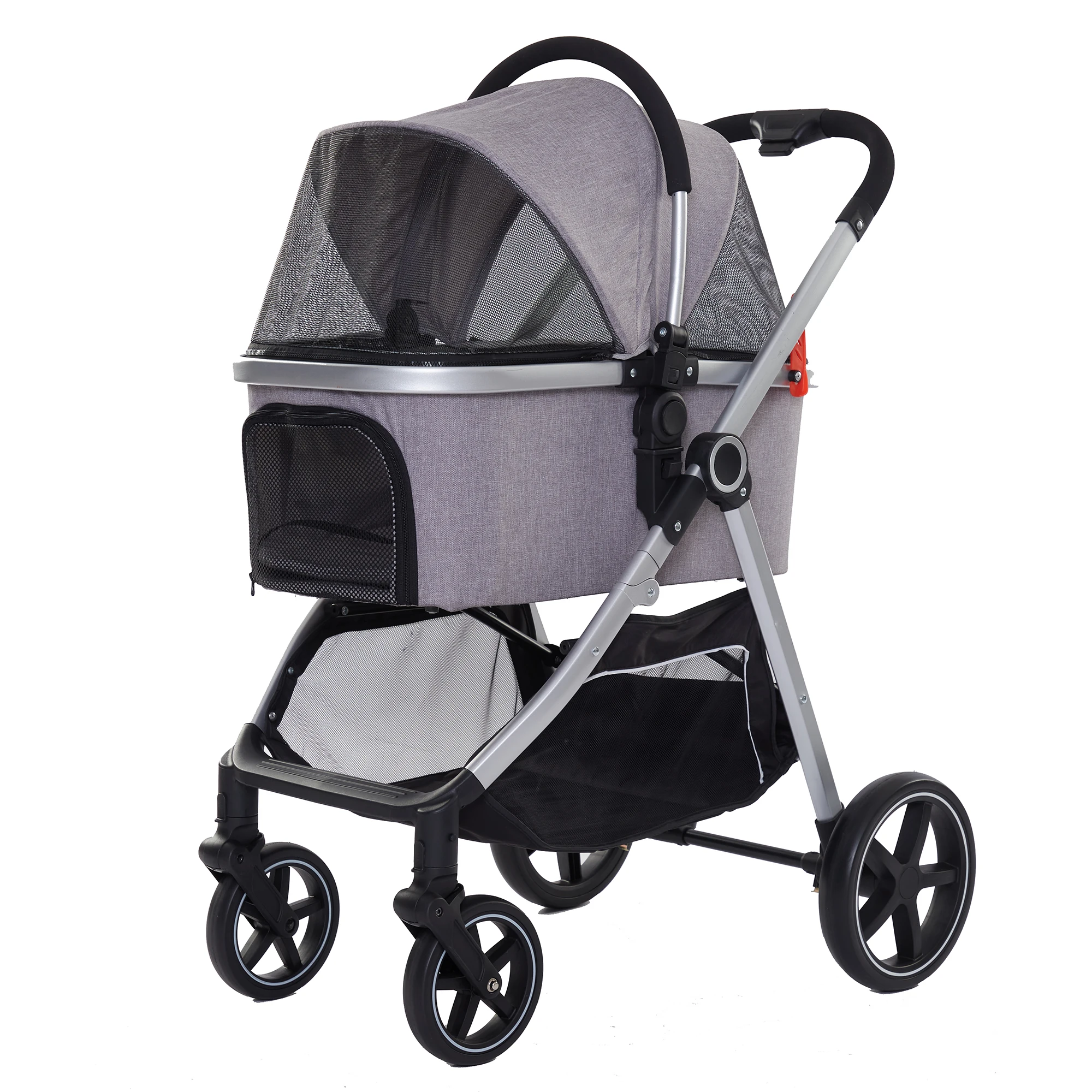 Beberoad Pet Stroller Dog Detachable Cat Pram Pushchair Buggy Carrier Trolley - Lightweight Travel Carrier for Small Medium Pets