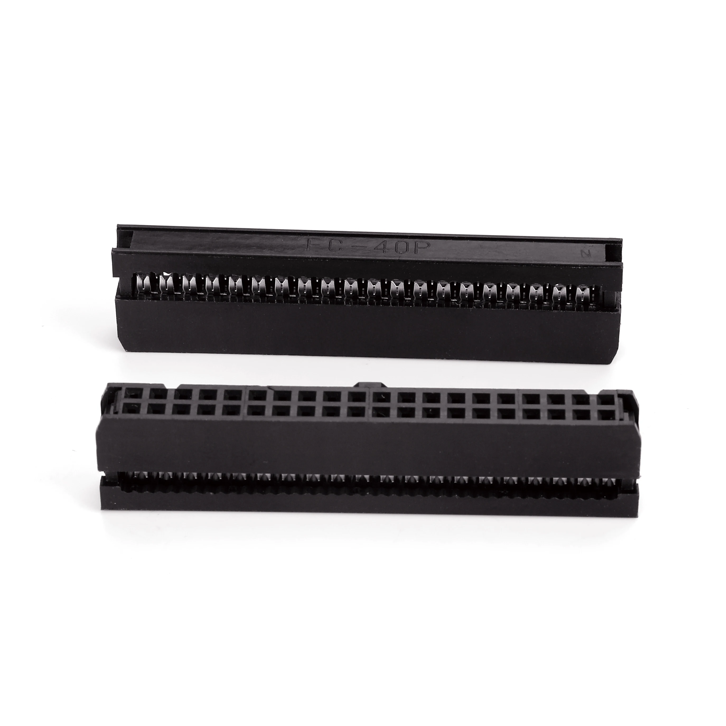 connector hembra idc 40 pin 2.54mm pitch flat ribbon cable connectors rectangular 254mm black AMP 1658621-3