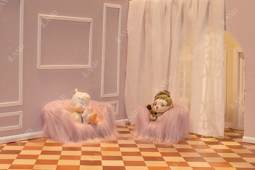 iLAND Dollhouse Furniture Set of Miniature Couch Furry Beast Couch & Sofa & Bunny Comb, Amazing Lovely Gift Comb it with love!