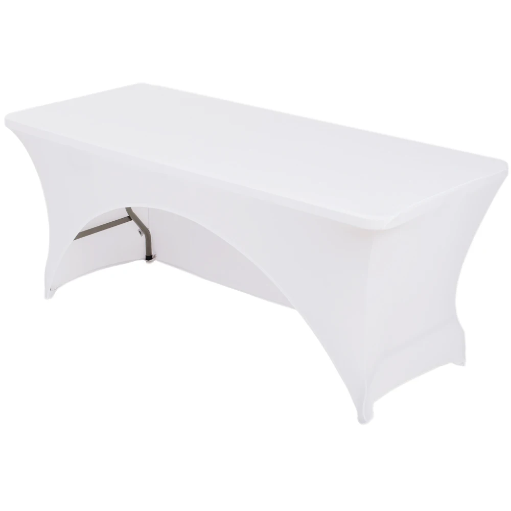 Cheap Stretch Spandex Arched Table Cover Protector White Tablecloths for Banquet Wedding