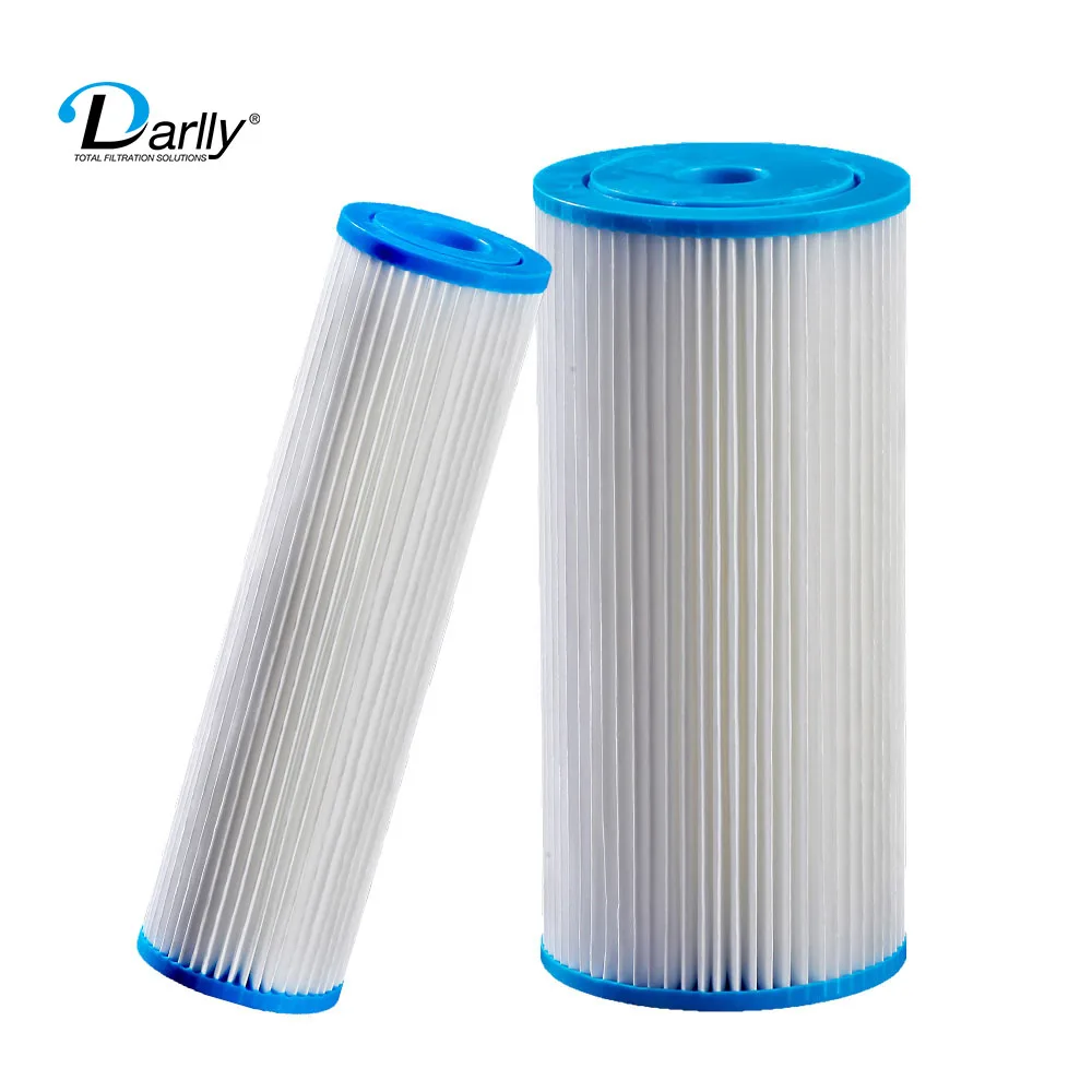 2023 Hangzhou Pleated Filter Cartridges OD 68/115mm ID 9.87'/10'/20' 0.35um-50um Polyester PP Cooling water Waste water