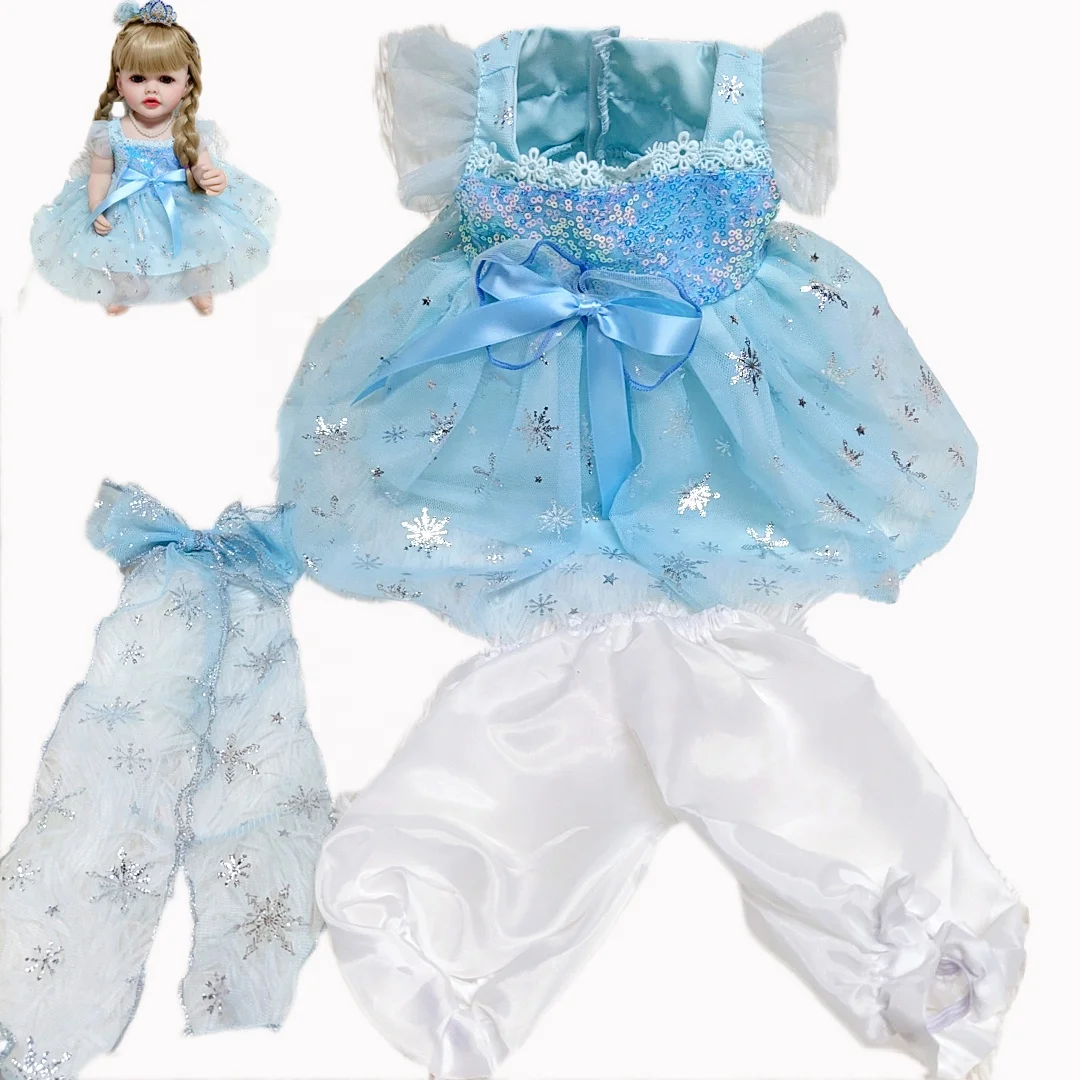 R&B New Arrival 18-20 Inch Babi Doll Outfits Set Reborn Dolls Clothes Alsa Dress With Crown For Doll