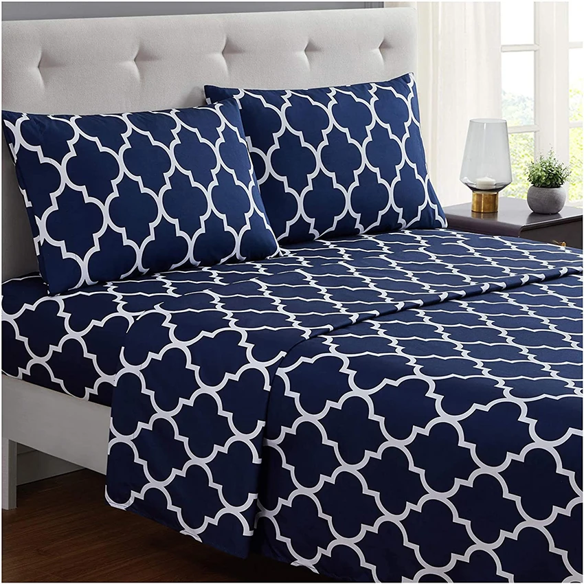 Low Price Beautiful Floral Printed Fitted Bedsheet