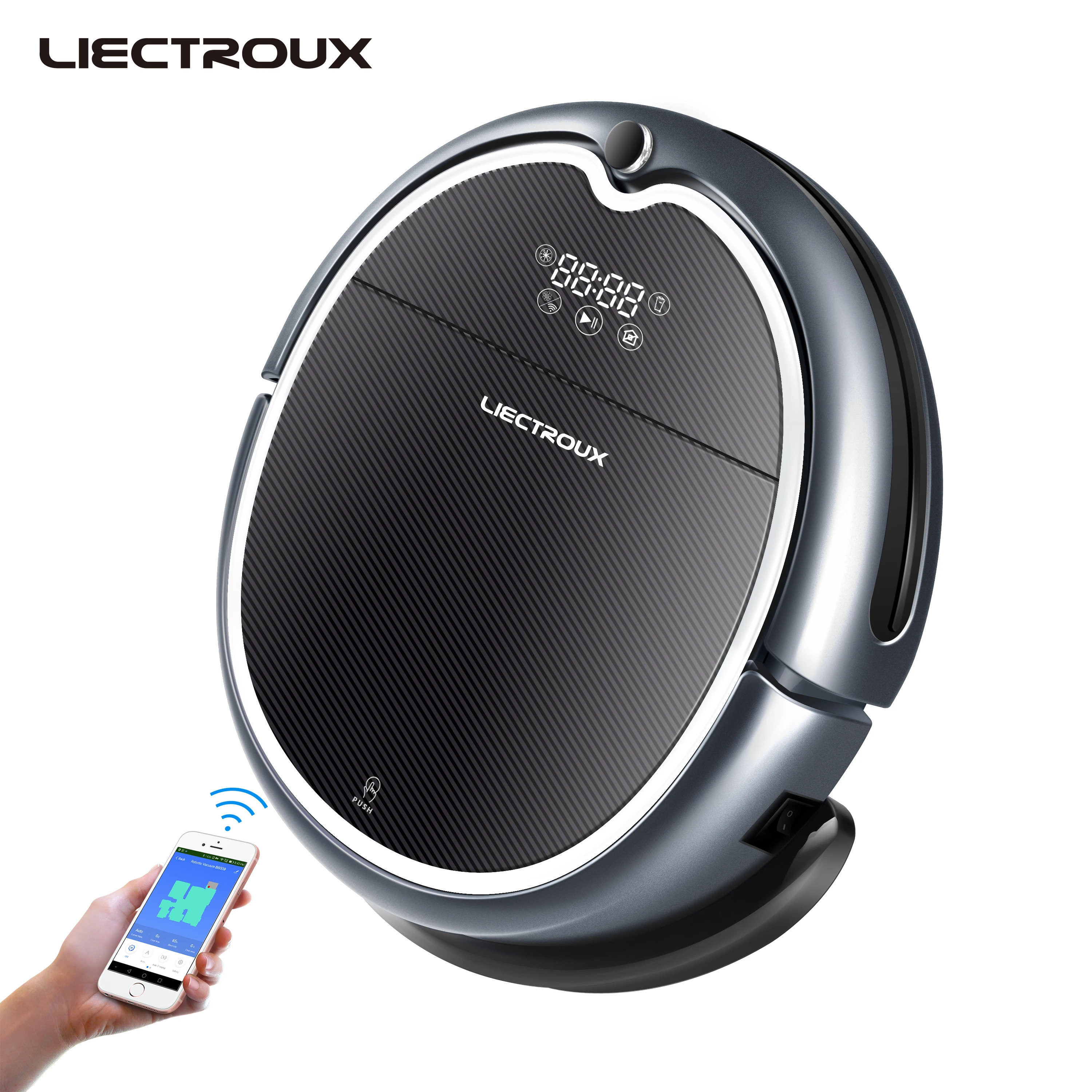Робот-пылесос Liectroux Q8000 с Wi-Fi 3000 па Влажная и сухая