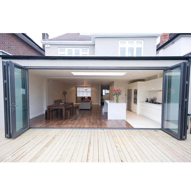 double glass aluminium removable doors retractable bifold patio doors customized aluminum sliding FOLDED DOOR HINGE