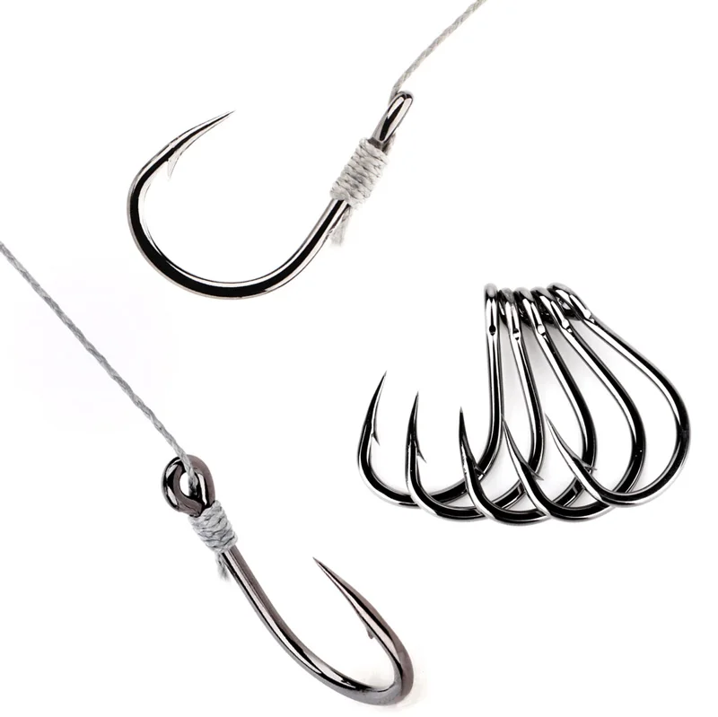 Mustad 10827 strong fishing hooks 1/0 2/0 3/0 4/0 5/0 6/0 7/0 9/0 10/0 1/0 12/0 High quality carbon steel hook jigging hooks