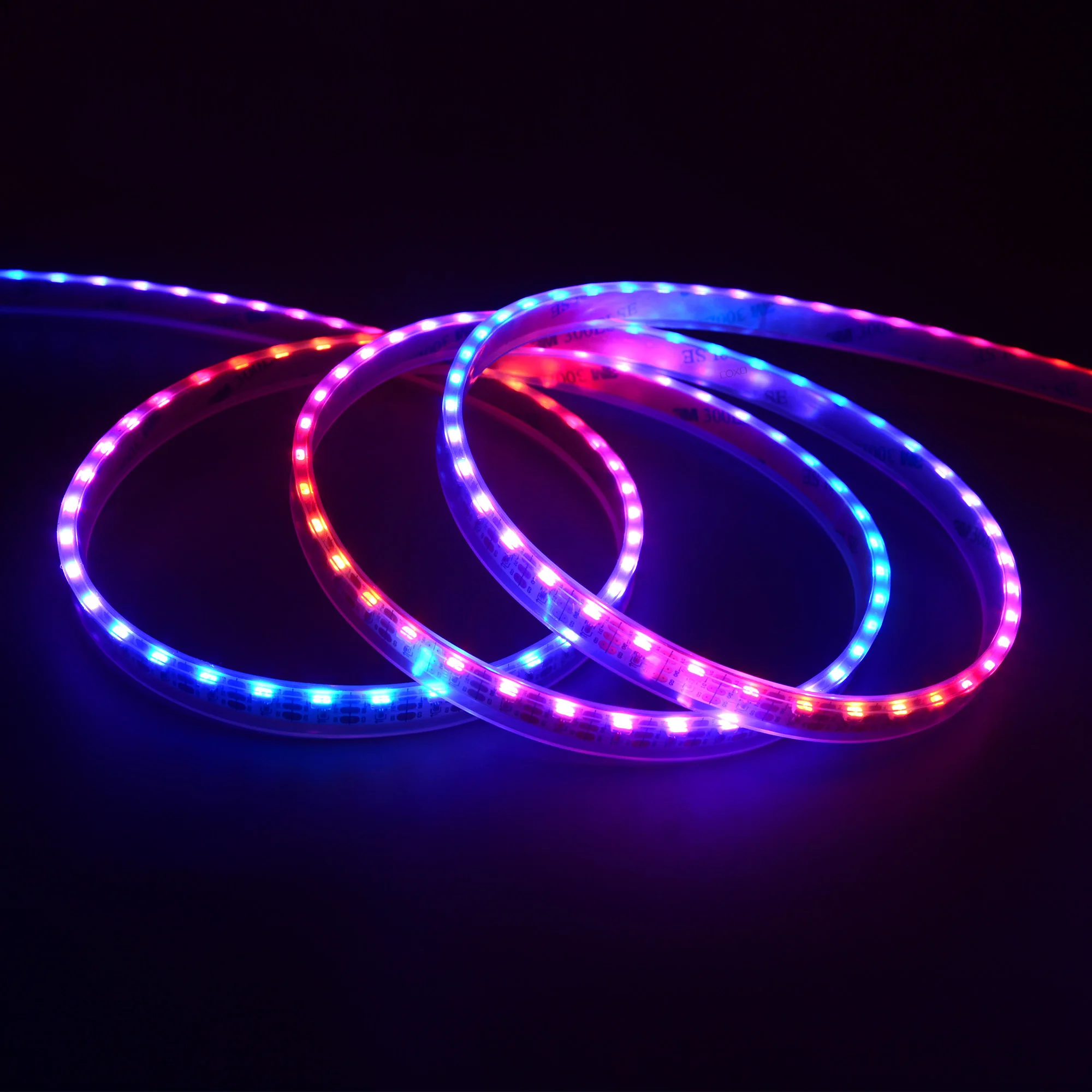 V6812 90leds IP67 wide 12w/m RGB Side luminescence programmable led strip light