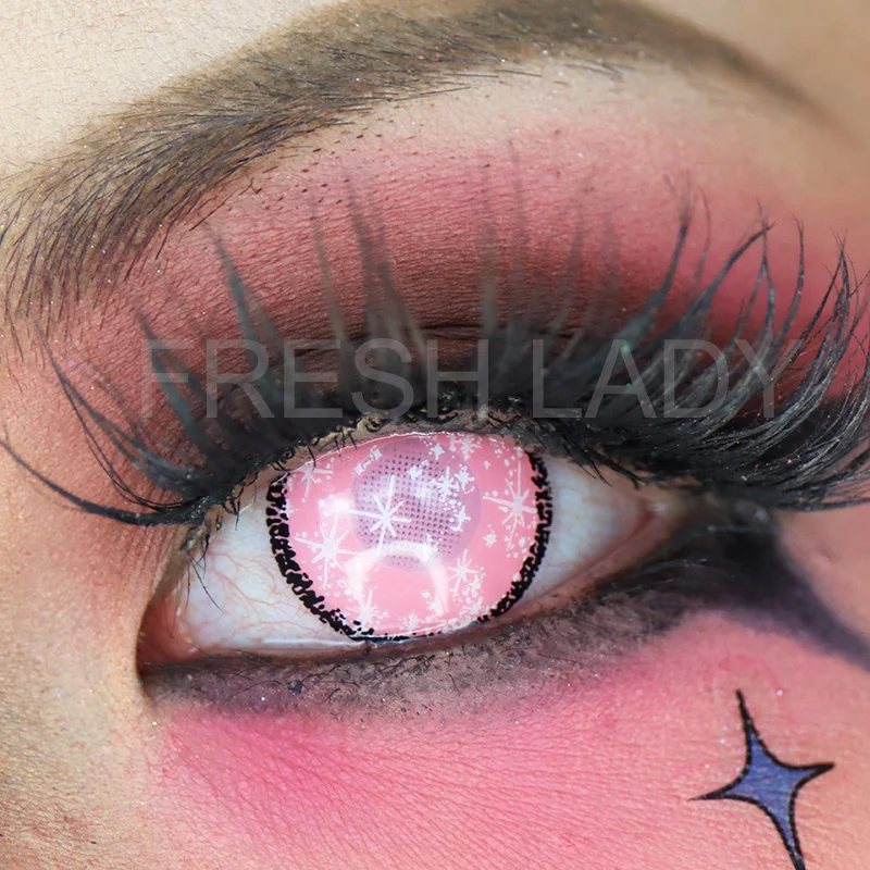 Liangguo Fresh lady Sparkle Eye anime cosplay colored contact lenses soft