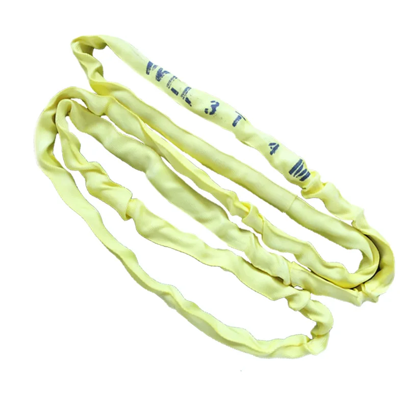 1T 2T 3t 4t 5T 6T polyester yarn straps carrying round sling 1-100m polyester round sling