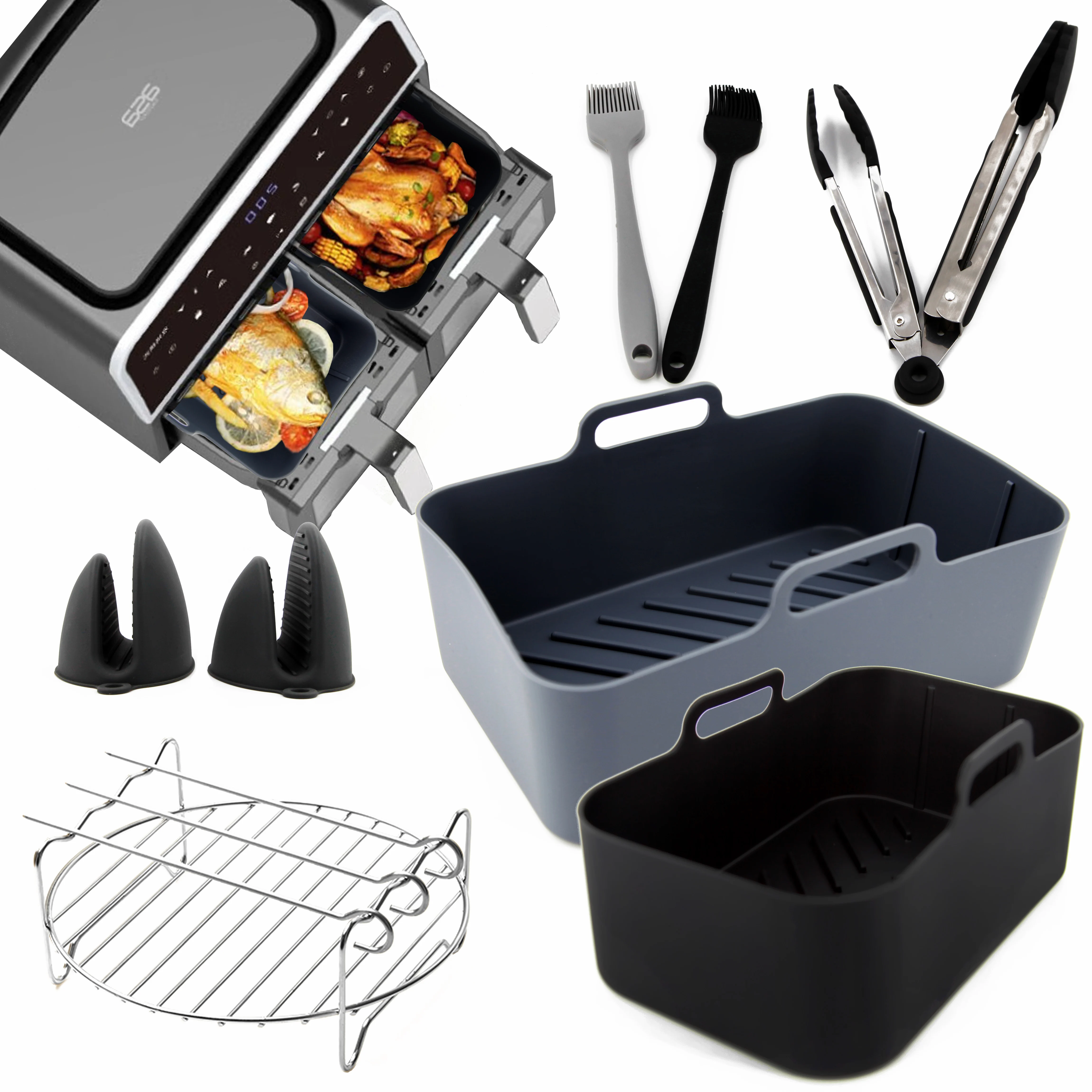 2 шт. силиконовая корзина для фритюрницы