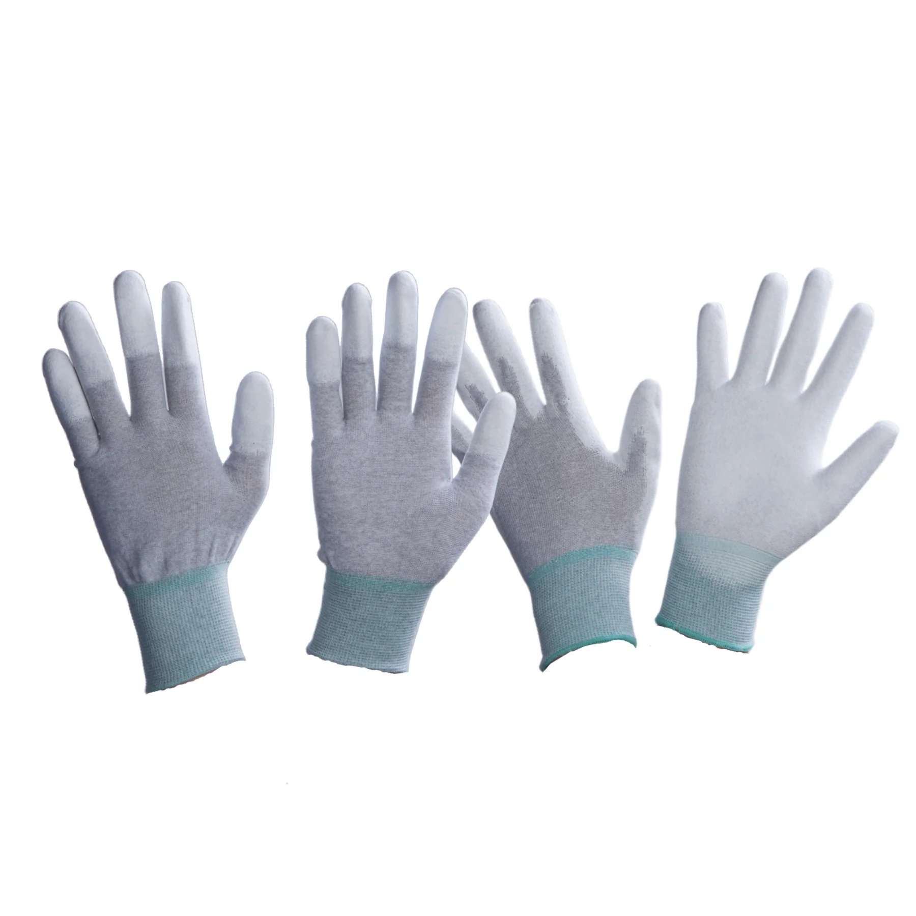 Light Weight Led Industry Conductive Polyester PU Fingertip Coated Electronics Working Antistatic Top Fit Clean ESD Gloves