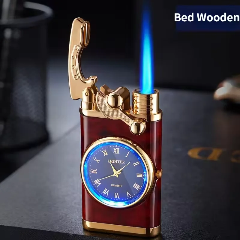 Newest Creative Fashion Electric Lighter Smart Watch Luxury Blue Flame Cigar Torch with Refillable Jet Feature for BBQ