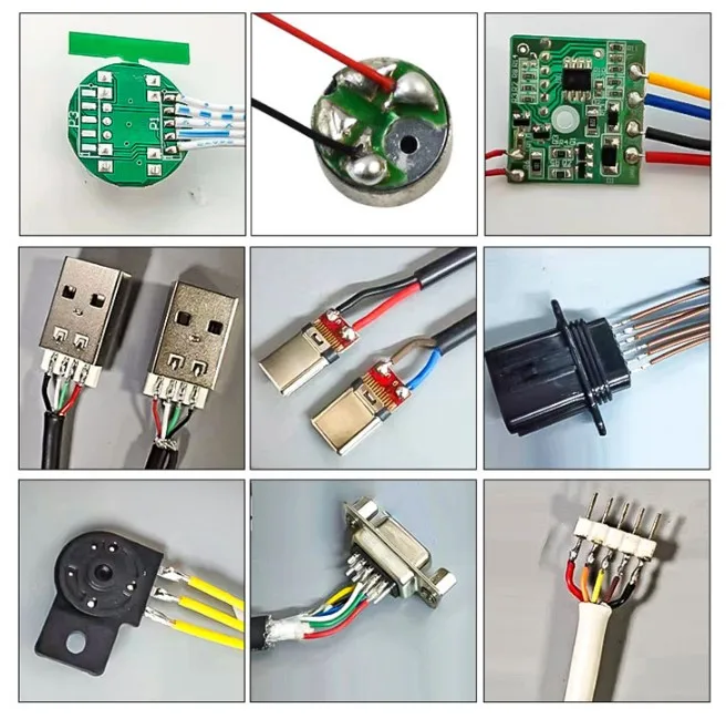 Semi automatic foot-operated usb pcb led strip light cabe soldering machine usb data cable making machine