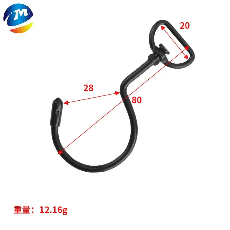 Manufacturer custom 6CM stainless steel j shape Swivel hanging hook with d ring