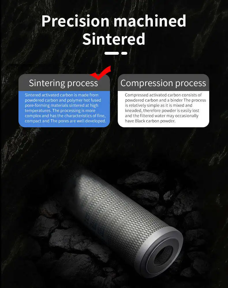 Reduce the flavor of the filter by using an activated carbon fi Compressed activated carbon filter element
