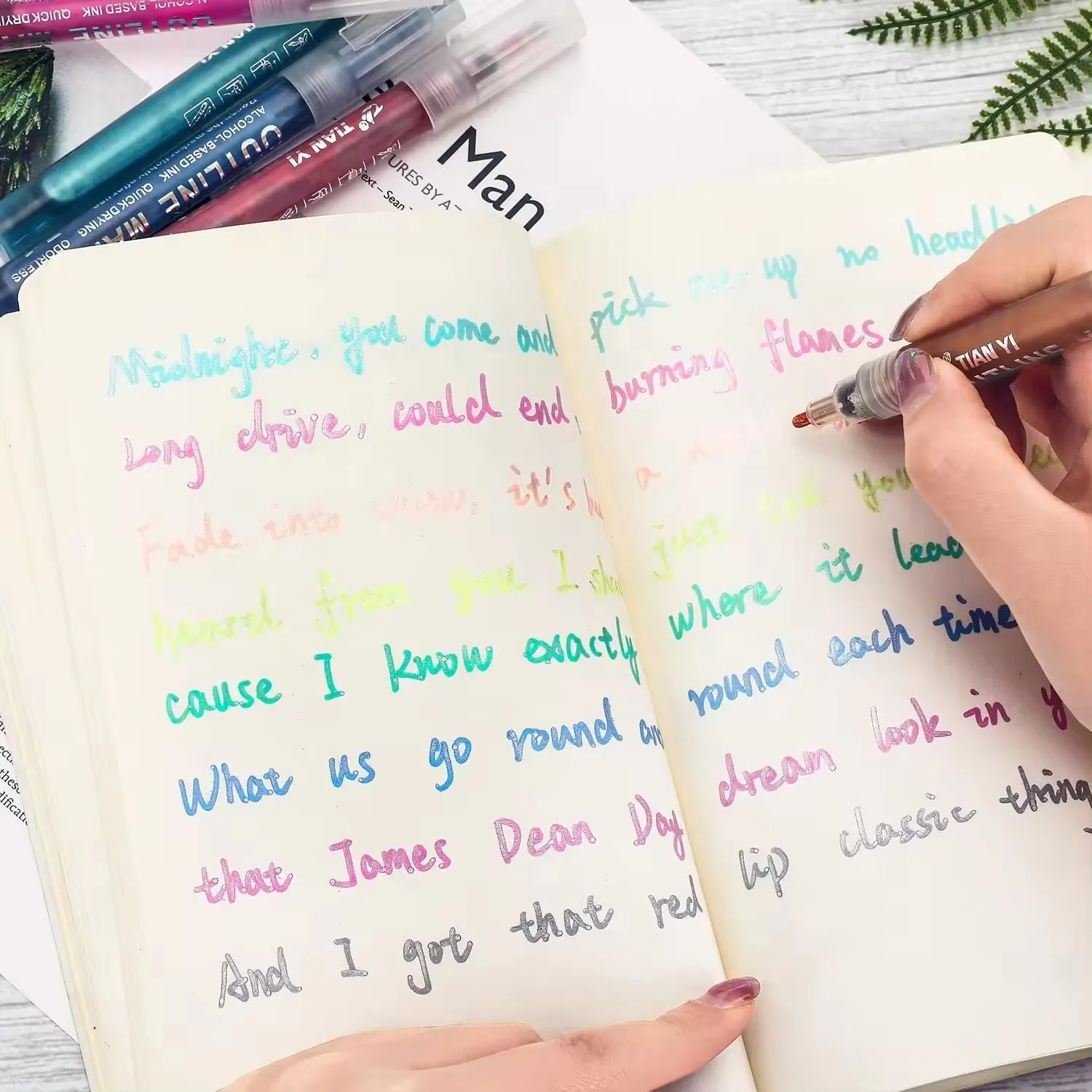 Watercolour Brush Pens Gift Card Writing Drawing Double Line Outline Pen Portable For School DIY Poster Best Coloring