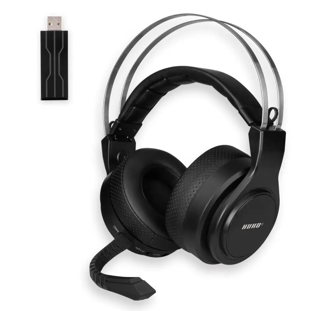 Беспроводные наушники 2,4G для компьютера Nintendo Switch,PS4,TV,PS4 Slim и ПК, глубокие басы и вращающиеся металлические амбушюры