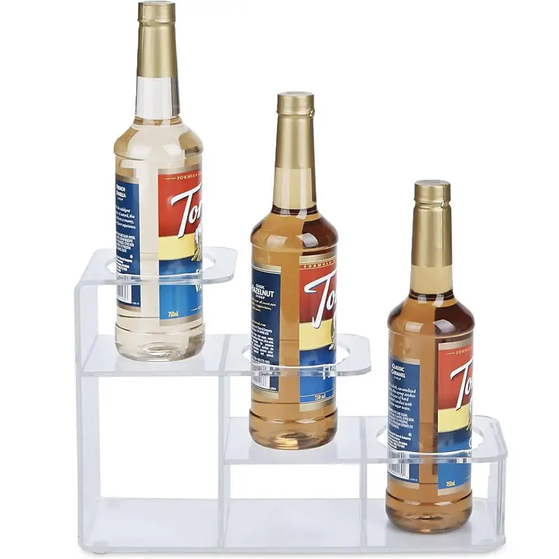 Clear Acrylic Champagne Holder Organizer bar accessories organizer countertop Bar Bottle Display Shelf wine holder for bottle